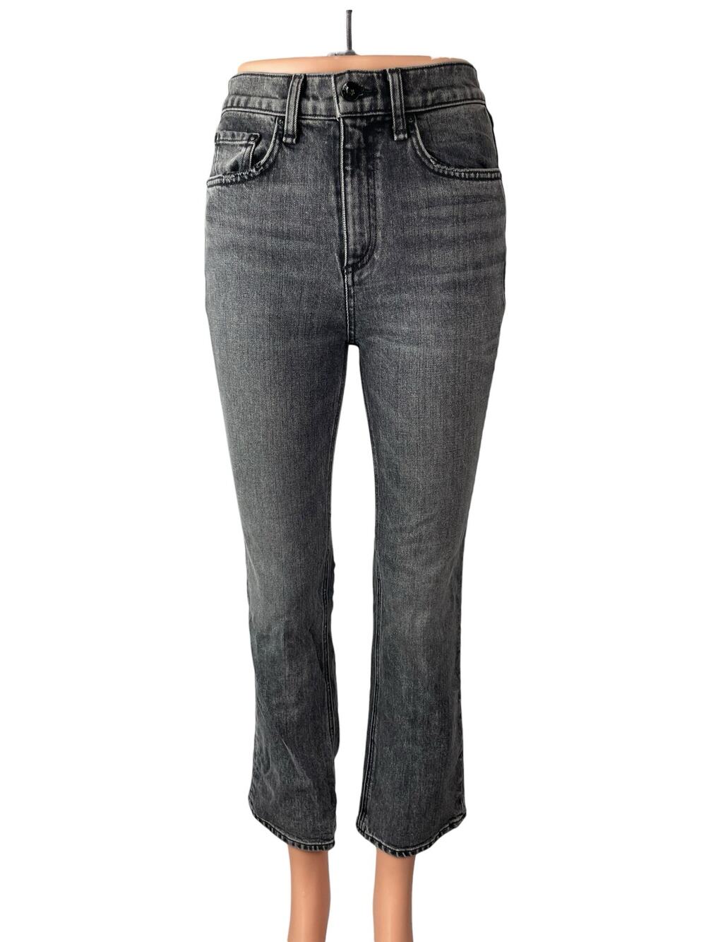 Rag & Bone Women's Black Washed High Rise Flared Bootcut Denim Jeans Size 25